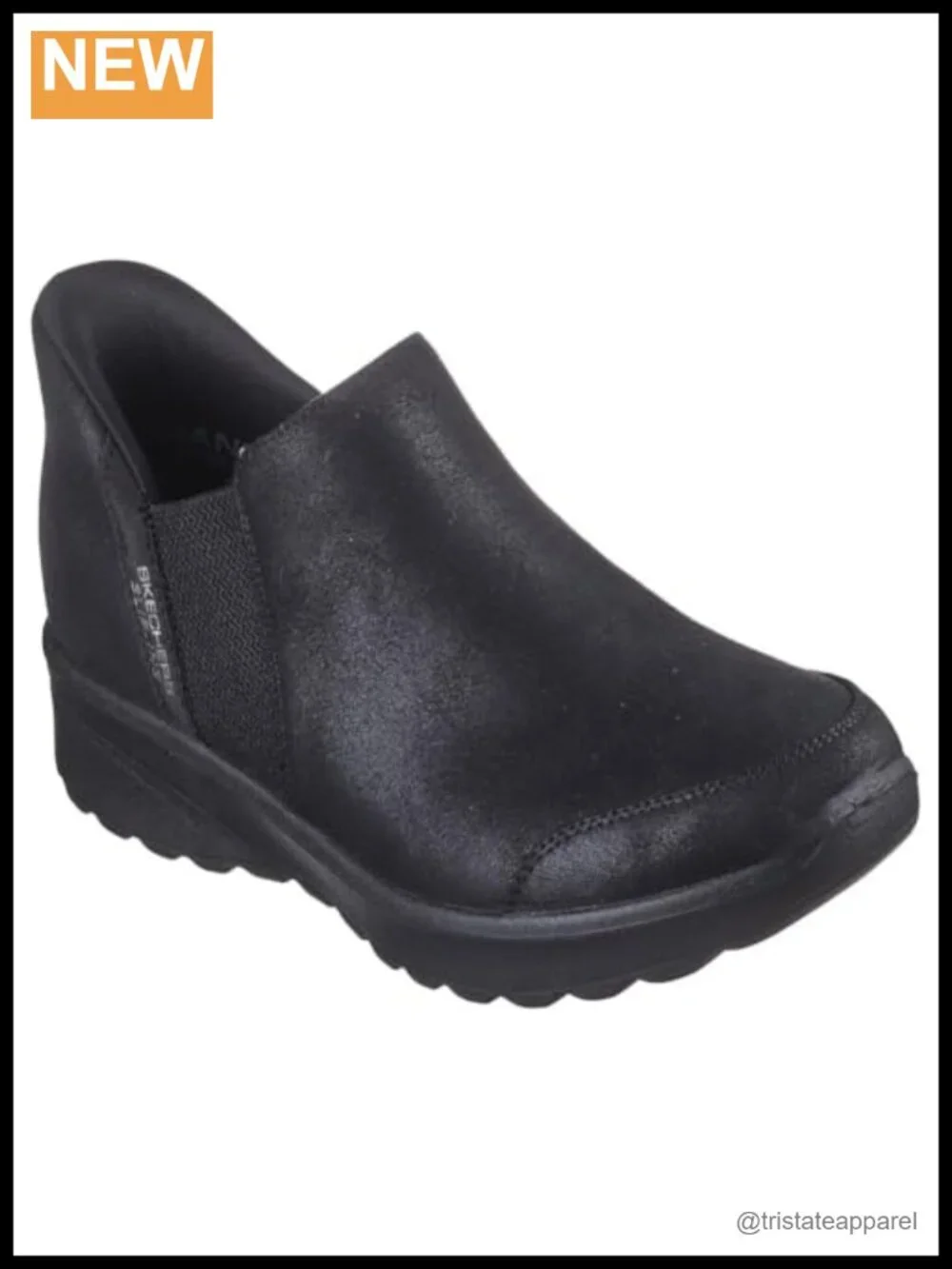 Faux Leather Hands Free Slip-ins Fashion Sneakers Air Cooled Memory Foam